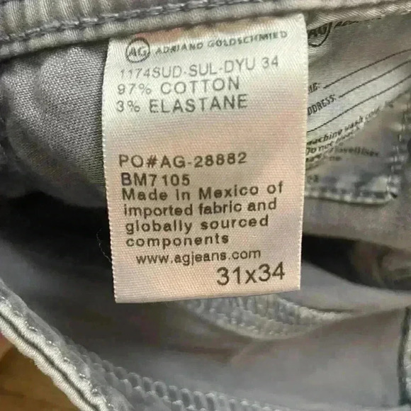 Adriano Goldschmied The Graduate Pants Men's 32x29 AG Gray Tailored - Picture 7 of 12